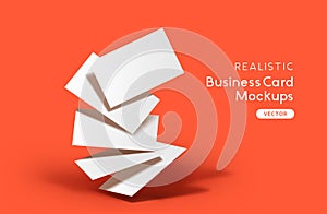 Vector Stack Of Business Cards Mockup