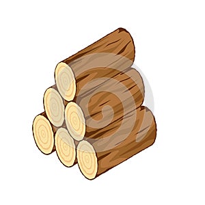 Vector of a stack of chopped wood logs