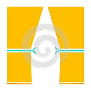 Vector stage red curtain illustration - theater image.