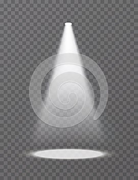 Vector stage spotlight effect on transparent background.