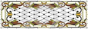 Vector stained glass ceiling pattern.
