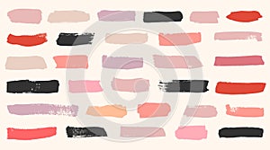 Vector stains abstract paint brush strokes set