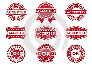 Vector stamp badge label for approved, accepted, passed, granted document mark
