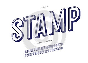 Vector stamp bold font trendy typography
