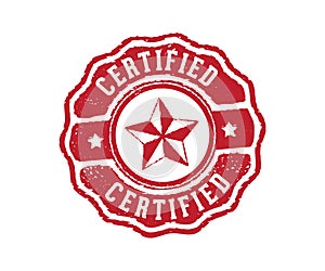 Vector stamp label tag of certified mark for document, paper, and product