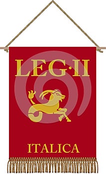 Vector standard of Legio II Divitensium Italica VII Pia VII Fidelis on white background photo