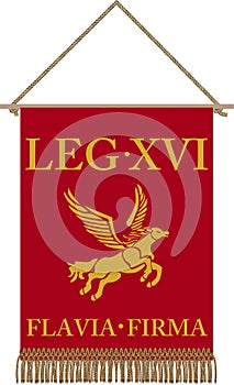 Vector standard of Legio XVI Flavia Firma on white background photo