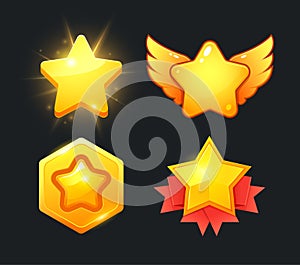 Vector star icons set. Collection icon design for game, ui, banner, design for app, interface, game development. Star