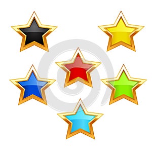 Vector star icons on white background