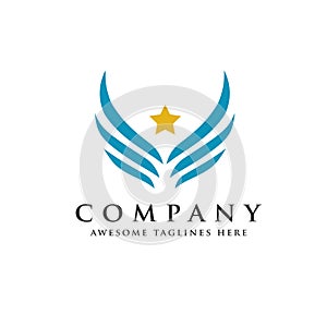 Vector star wings logo