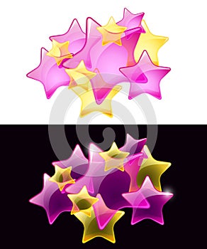 Vector Stars with transparency / easy use