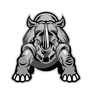 Steady angry rhino mascot