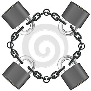 Vector steel chain with locks