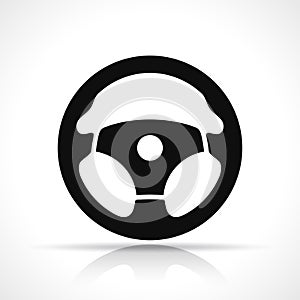 Vector steering wheel black icon