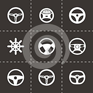 Vector steering wheels icon set