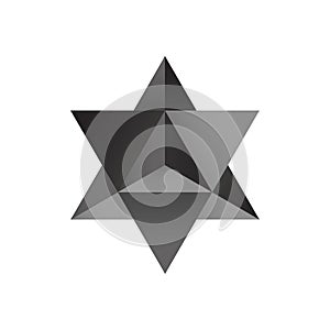 Vector Stellated Octahedron, also called Stella octangula, and Polyhedra Hexagon, geometric polyhedral compounds on a photo