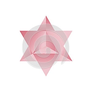 Vector Stellated Octahedron, also called Stella octangula, and Polyhedra Hexagon, geometric polyhedral compounds on a photo