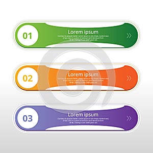 Vector steps, progress banners with colorful banner