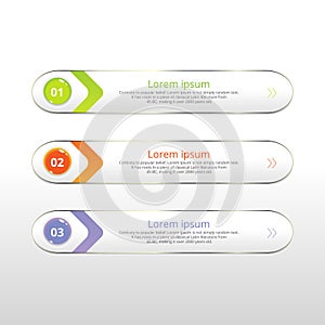 Vector steps, progress banners with colorful banner