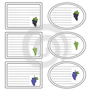Vector sticker for notebook with grapes.