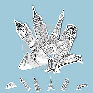 Vector Sticker Travel Destinations