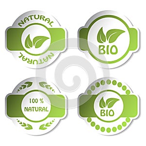 vector stickers - bio, natural