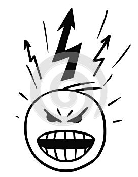 Vector Stickman Cartoon of man in Burst of Anger