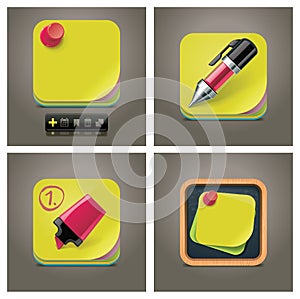 Vector sticky note icon set