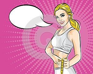 Vector stock fit woman with a slim figure. Pop art