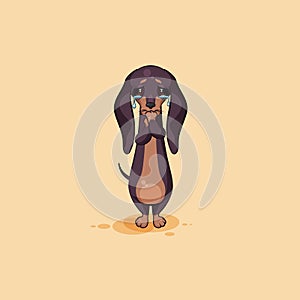 Vector stock illustration emoji of cartoon character dog talisman, phylactery hound, mascot pooch, bowwow dachshund photo