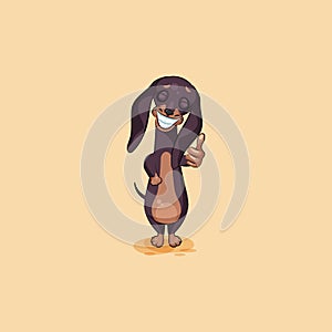 Vector stock illustration emoji of cartoon character dog talisman, phylactery hound, mascot pooch, bowwow dachshund photo