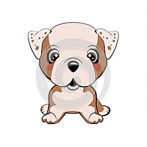 Vector Stock Illustration isolated Emoji character cartoon dog embarrassed, shy and blushes sticker emoticon