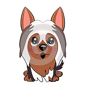 Vector Stock Illustration isolated Emoji character cartoon dog embarrassed, shy and blushes sticker emoticon