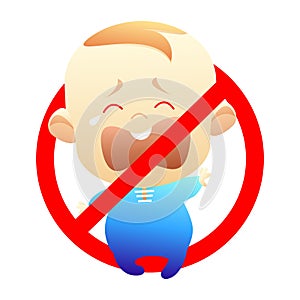 Vector stock isolated childfree or voluntary childlessness. Illustration icon for childless by choice. Crying child free photo