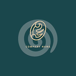 Vector stock logo, abstract monogram vector template. Illustration design of elegant, premium and royal logotype. Vector icon of