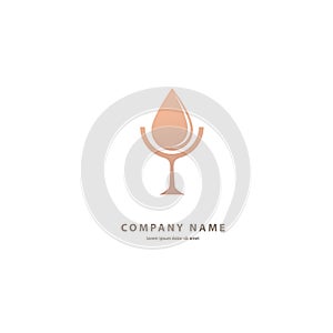 Vector stock logo, abstract wine vector template.