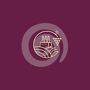Vector stock logo, abstract wine vector template.