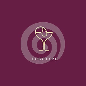 Vector stock logo, abstract wine vector template.