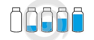 Vector stock of water plastic bottle with different water level