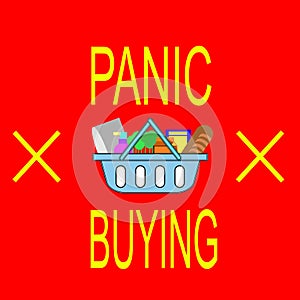 Vector Stop Panic Buying sign icon with color