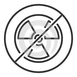 Vector Stop Radiation No Allowed icon or sign in thin line style