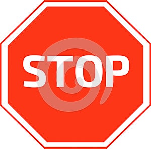 Vector Stop Road Sign Icon Illustration