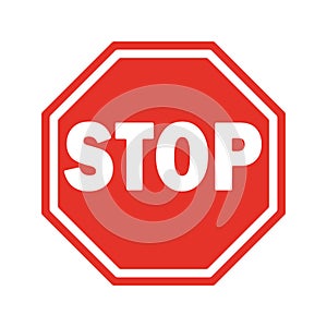 Vector Stop Sign Icon. flat style. red stop sign for your web site design, logo, app, UI. stop traffic symbol. traffic regulatory