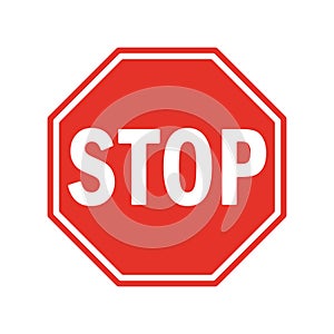 Vector Stop Sign Icon. flat style. red stop sign for your web site design, logo, app, UI. stop traffic symbol. traffic regulatory