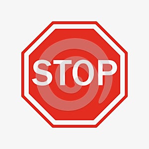 Vector Stop Sign Icon. stop traffic symbol. traffic regulatory warning stop symbol