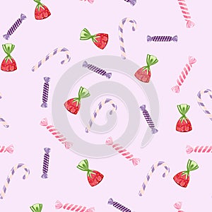 Vector Strawberry Candles seamless pattern.