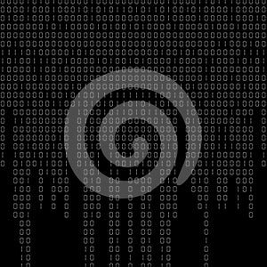 Vector streaming binary code background. Data and technology, decryption and encryption