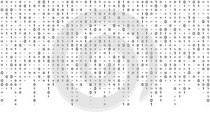 Vector streaming binary code background. Matrix background with numbers 1.0. Coding or hacking concept.
