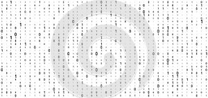 Vector streaming binary code background. Matrix background with numbers 1.0. Coding or hacking concept