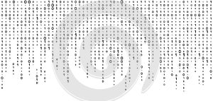 Vector streaming binary code background. Matrix background with numbers 1.0. Coding or hacking concept
